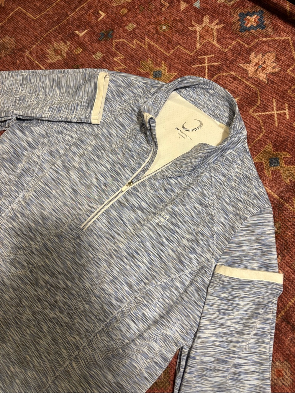 Zero Restriction Sweatshirt Women L Shae Mock 1/4 Zip Blue Golf